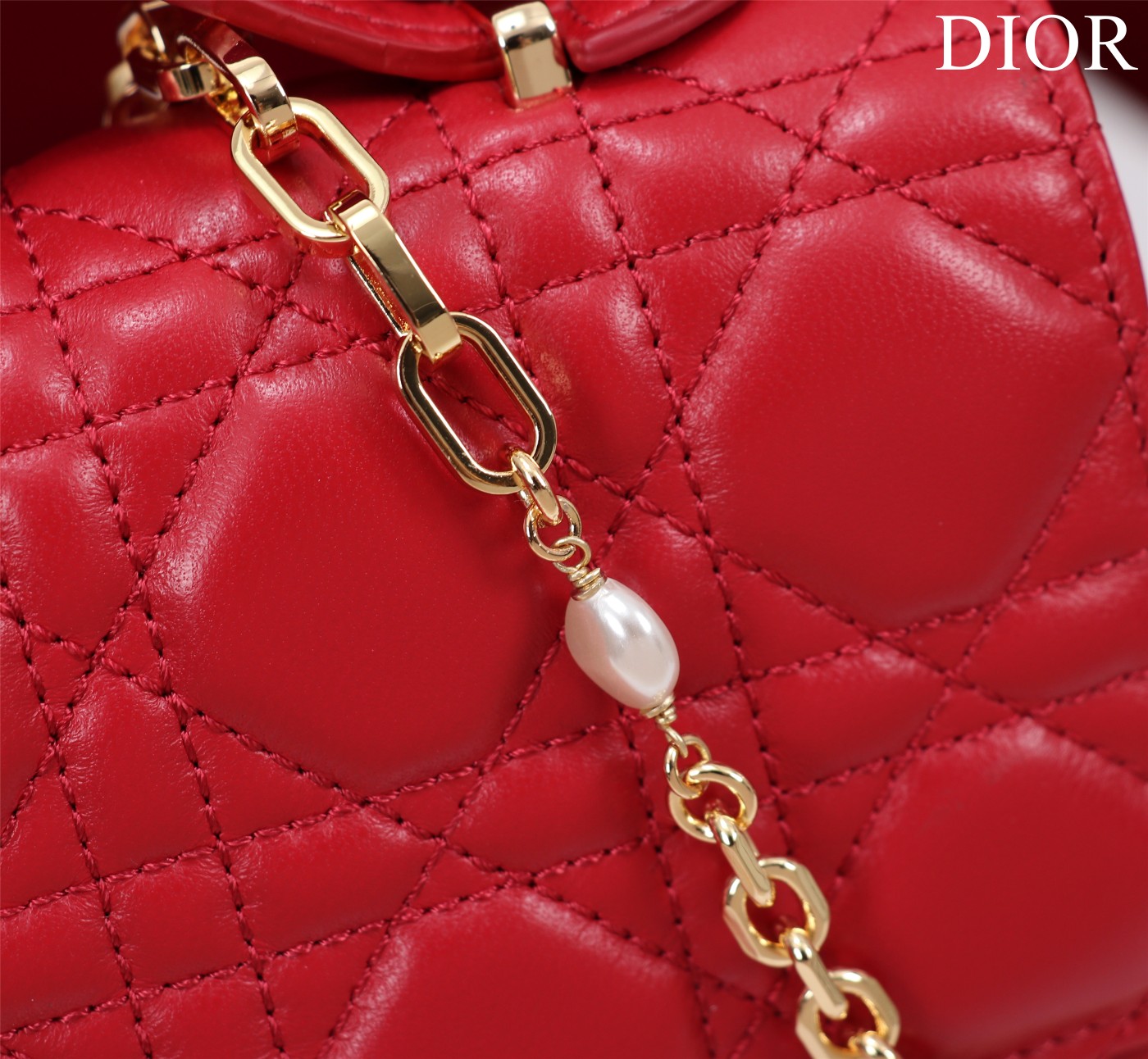 My Dior Mini Bag Red Cannage Lambskin